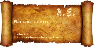 Máriás Ervin névjegykártya